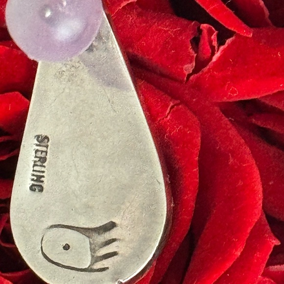 Native American Earrings, Sterling Hopi/Navajo, artist signed & hallmarked - Picture 3 of 6